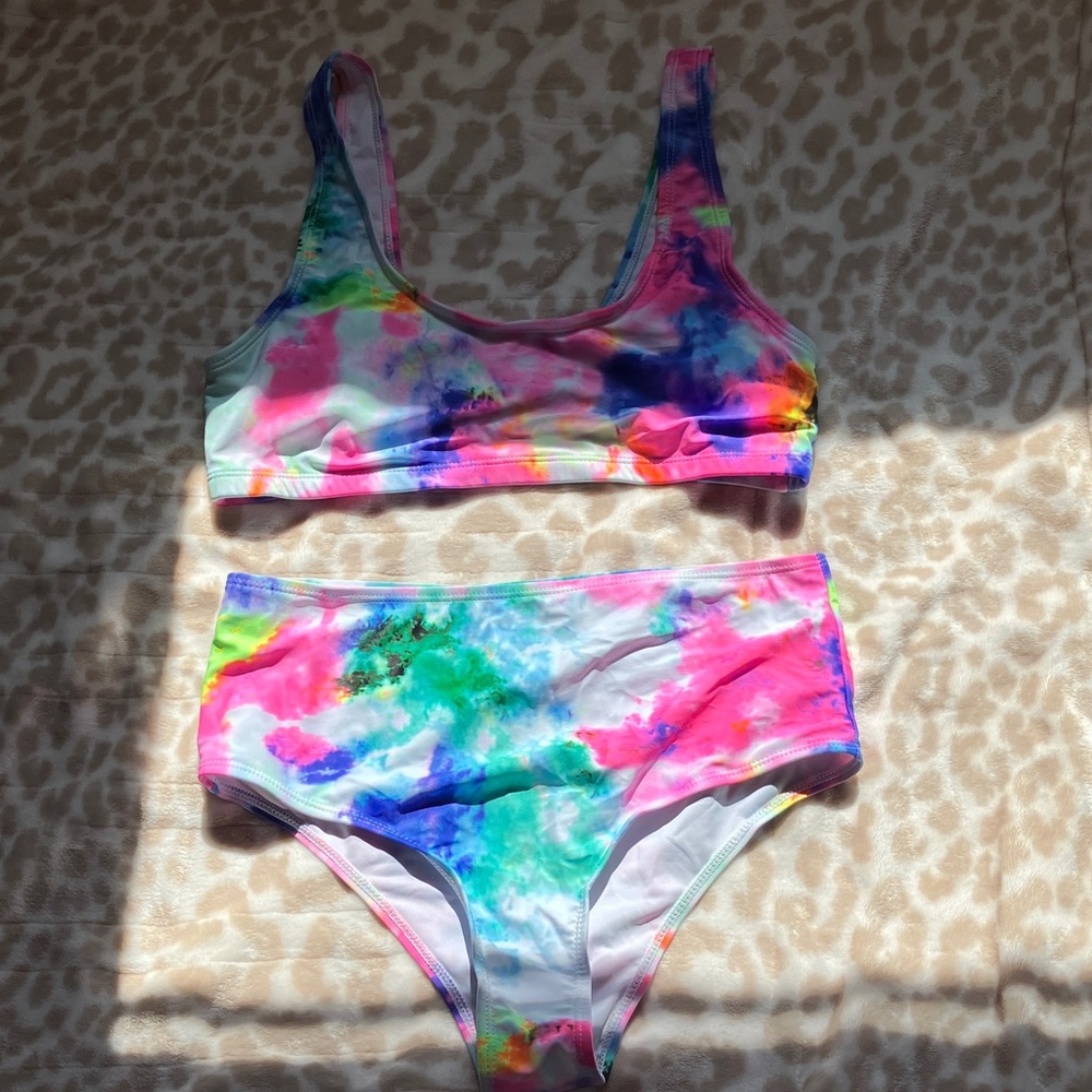 Tie-Dye Two-Piece Bikini Set - Multicolor